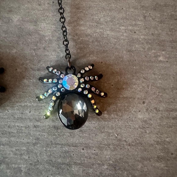 Leith Halloween Black and Silver Linear Crystal Dangle
Spider Drop Earrings - Picture 4 of 6